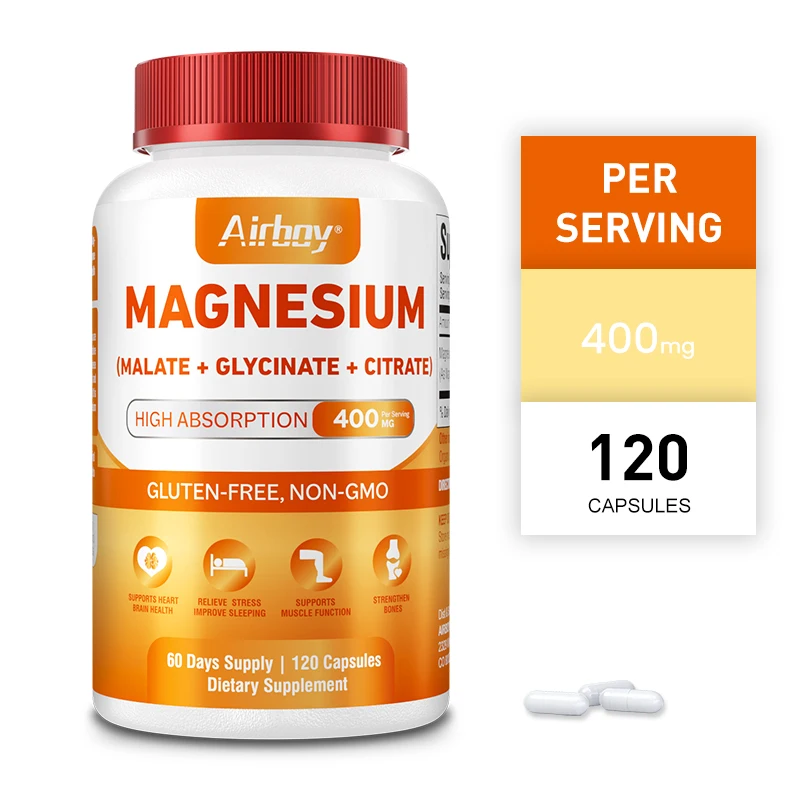 Magnesium Complex - Bone,Muscle & Heart Health Supplement Sleep Support,Muscle Relaxation,Stress & Anxiety Relief