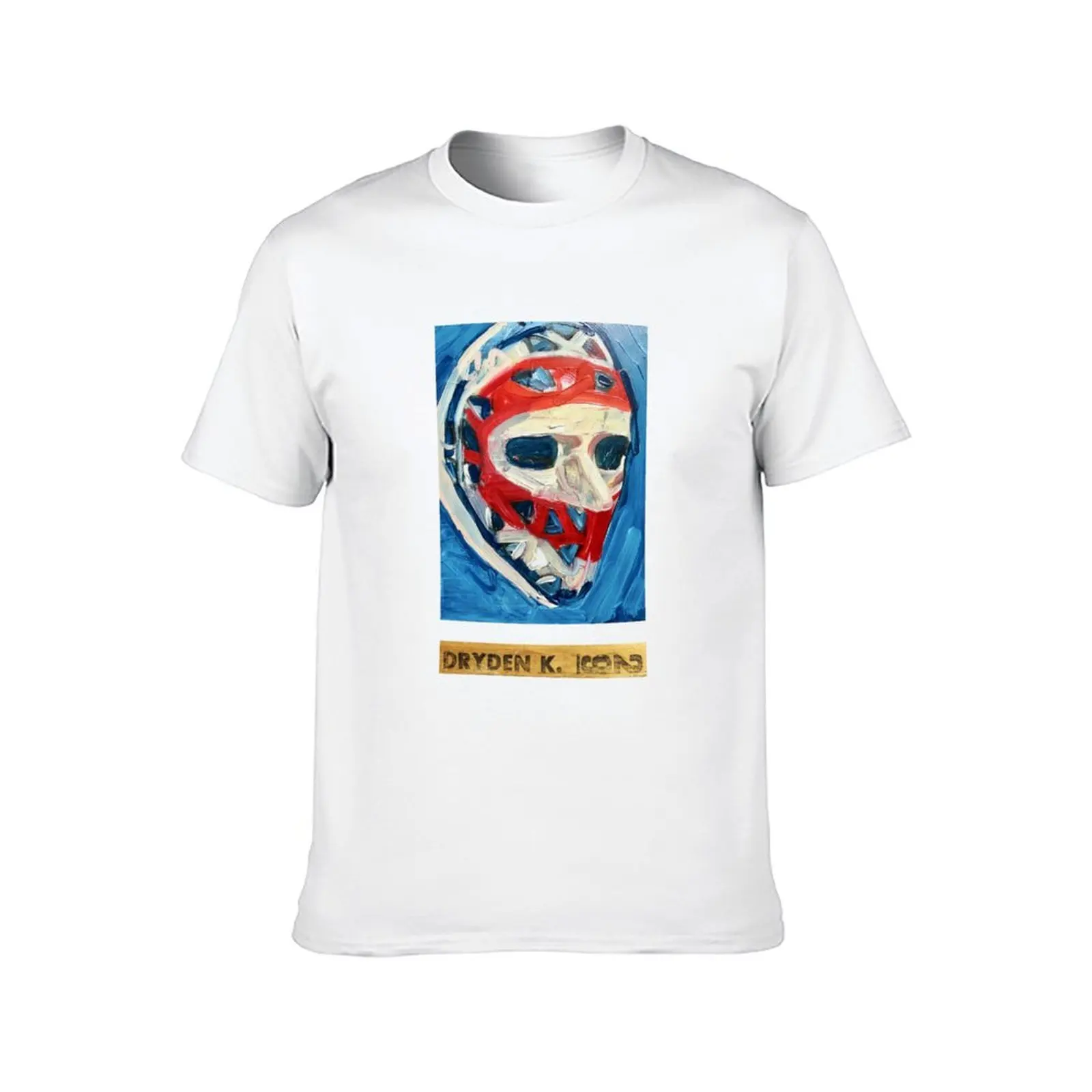 Ken Dryden Mask (original painting) and stick T-Shirt t shirt man luxury t shirts for man cotton T-Shirt