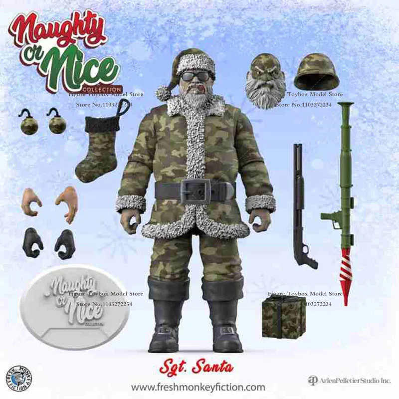 Fresh Monkey Studio Original 1/12 Naughty of Nice Santa figura de acción padre de Navidad Krumpus rojo 6 "modelo de soldado colecciona