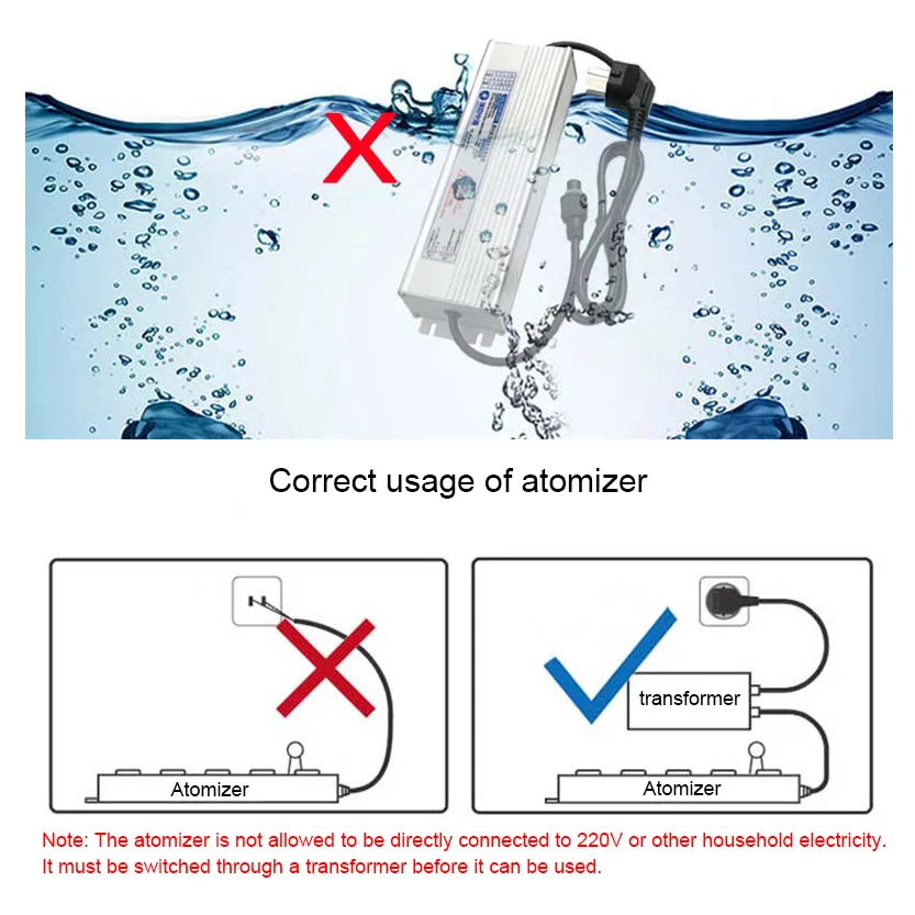 DC24V 1/3/5 Head Ultrasonic Humidifier Mist Maker Spray Mist Maker Fog Maker Water Fountain Pond Air Nebulizer