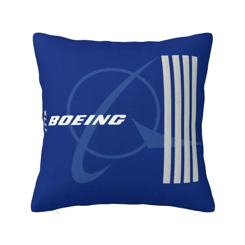 Boeing 777X Captain Stripes Pillow Bedroom Decoration Nordic Aviation Aviator Flight Pilot Cushions for Sofa Square Pillowcase