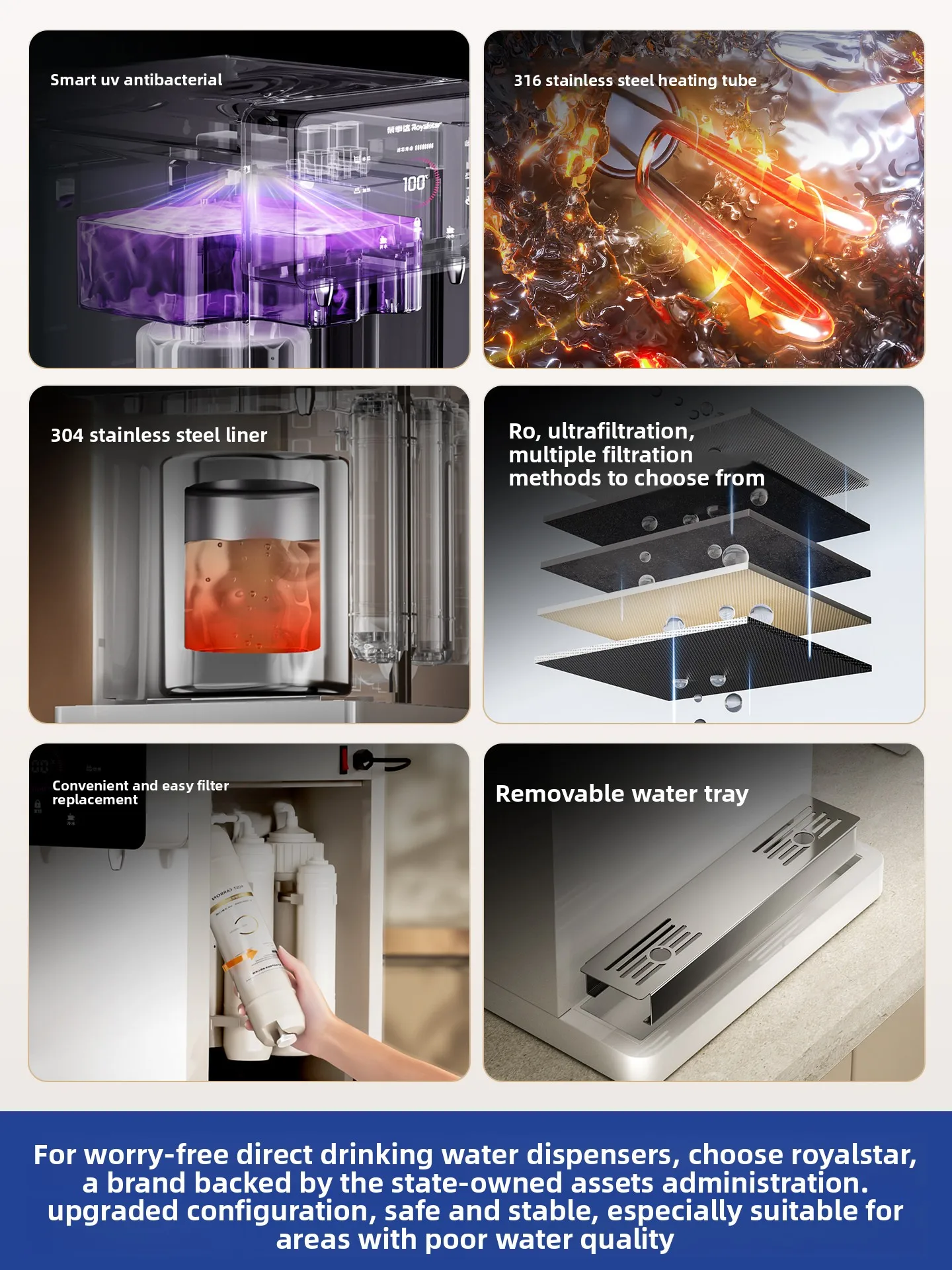 Water dispenser, household small direct drinking water, water purifier, desktop heating and drinking machine