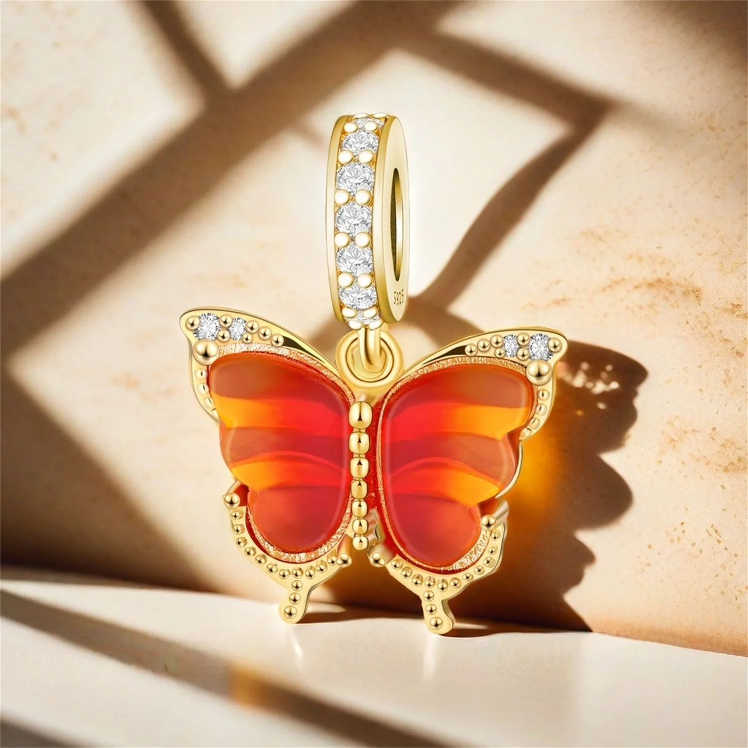 925 فضة التدرج فراشة المعلقات سوار سحر صالح الإسورة للنساء مجوهرات حزب الخرز الهدايا DIY التبعي