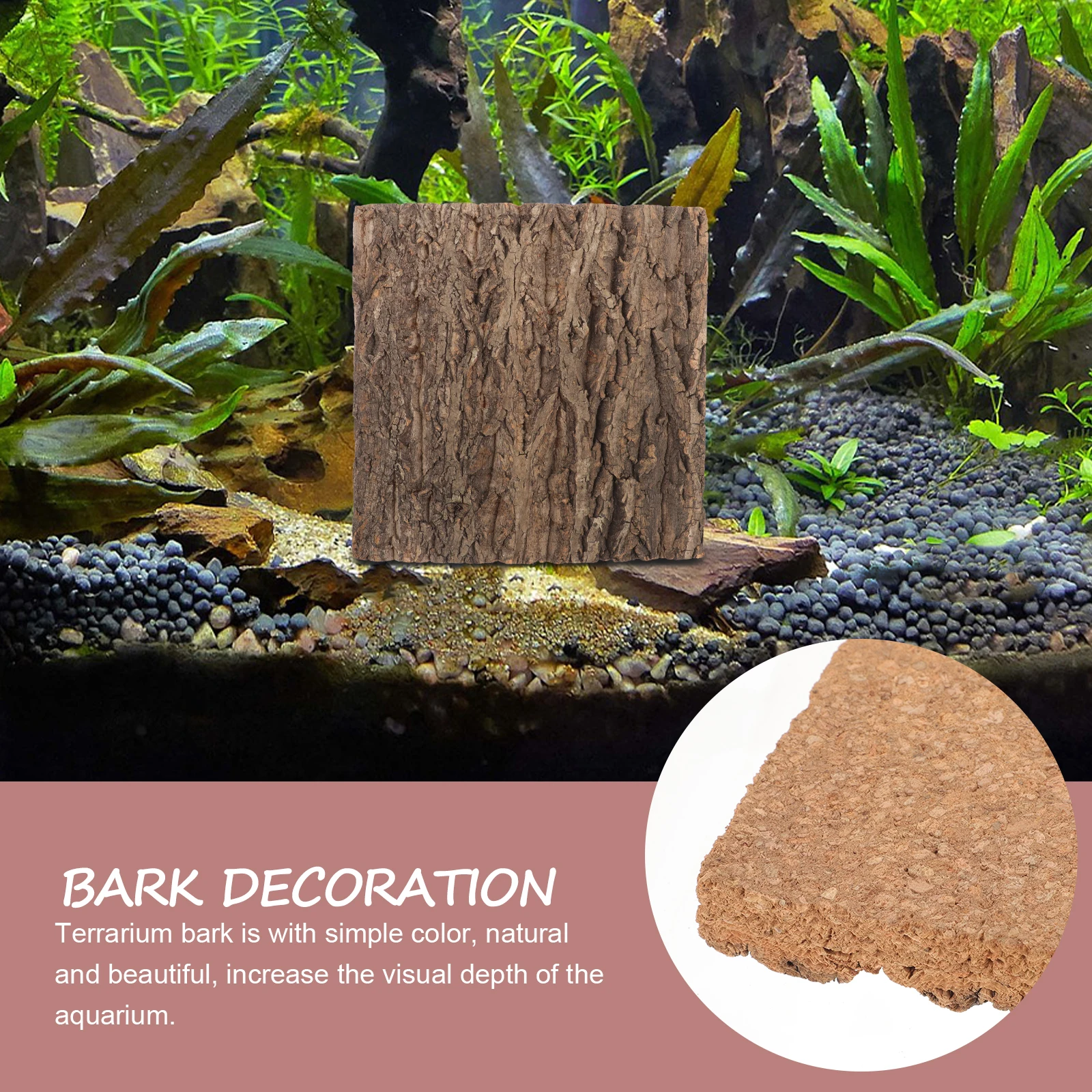 

Real Bark Board 30x30cm Natural Terrarium Cork Bark Decor Decor Reptile Tank Accessories Cork Terrarium Background
