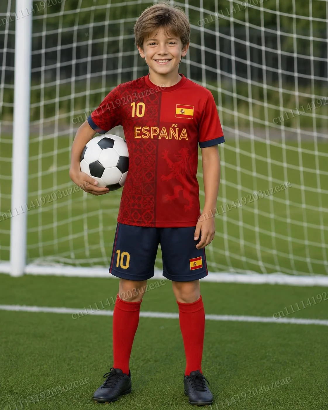 2026 New Spain Soccer Jersey Youth Football Shirt for Boys and Girls ESPANA No.10 Jersey for Men Women Short Sleeve Parent-child