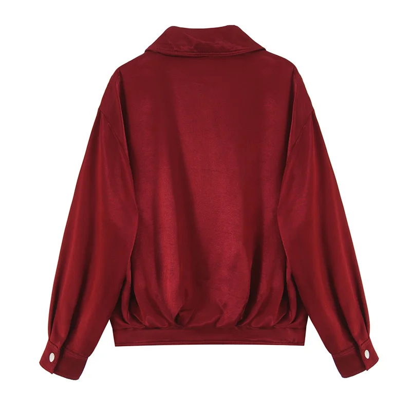Guobioziy Women's Jacket 2026 Early Autumn New Arrival Fashionable Premium Button-Front Long-Sleeve Stand Collar Bomber Jacket