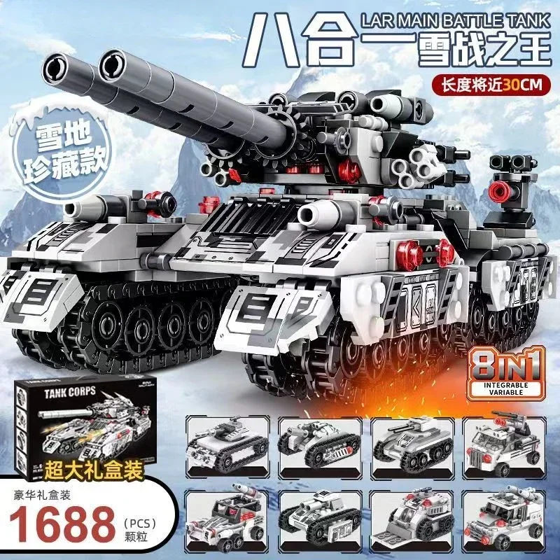 New WW2 Military Vehicle Tank 8in1 Airplane Truck Model Building Blocks DIY Bricks Kids Construction Toys For Children Boy Gifts