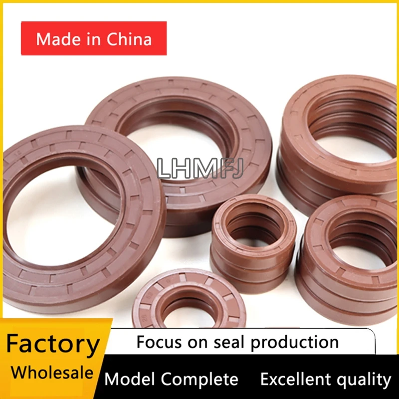 FKM Shaft Oil Seal TC-16*24/25/26/27/28/29/30/32/35/40*4/5/7/8/10/12 FPM Covered Double Lip With Garter Spring