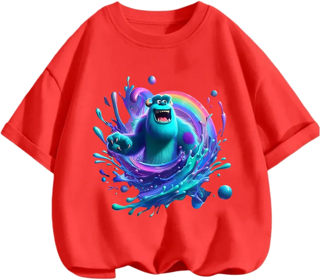 

New Summer Monsters Inc T Shirt Cute Kawaii Crew Neck Casual Tops For Kids Boys Girls 3 14 Years