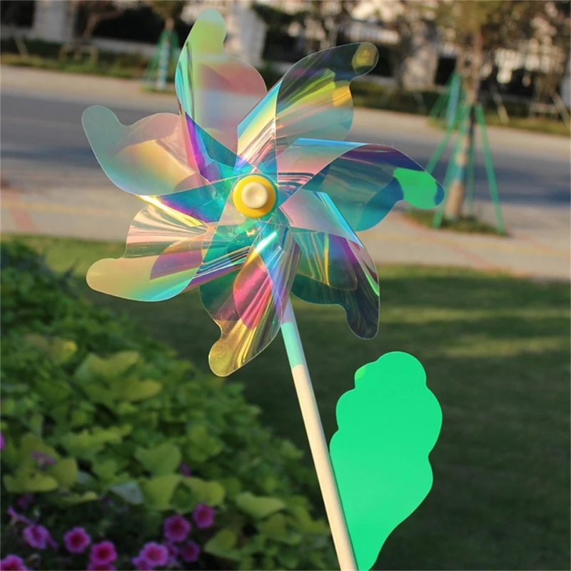 Eye Catching Windmill Pinwheels with Stakes for Picnics Kids Parties Decorations