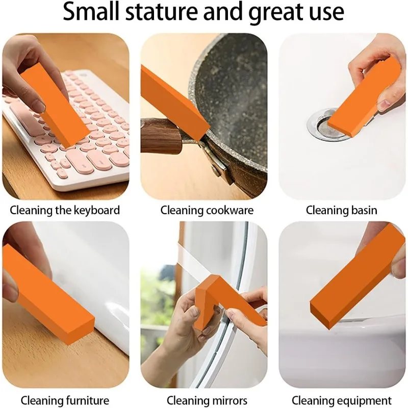 Stainless Steel Cleaning Eraser-Household Kitchen Scale and Rust Removal Cleaning Eraser Cleaning for Kitchen Home(Orange)