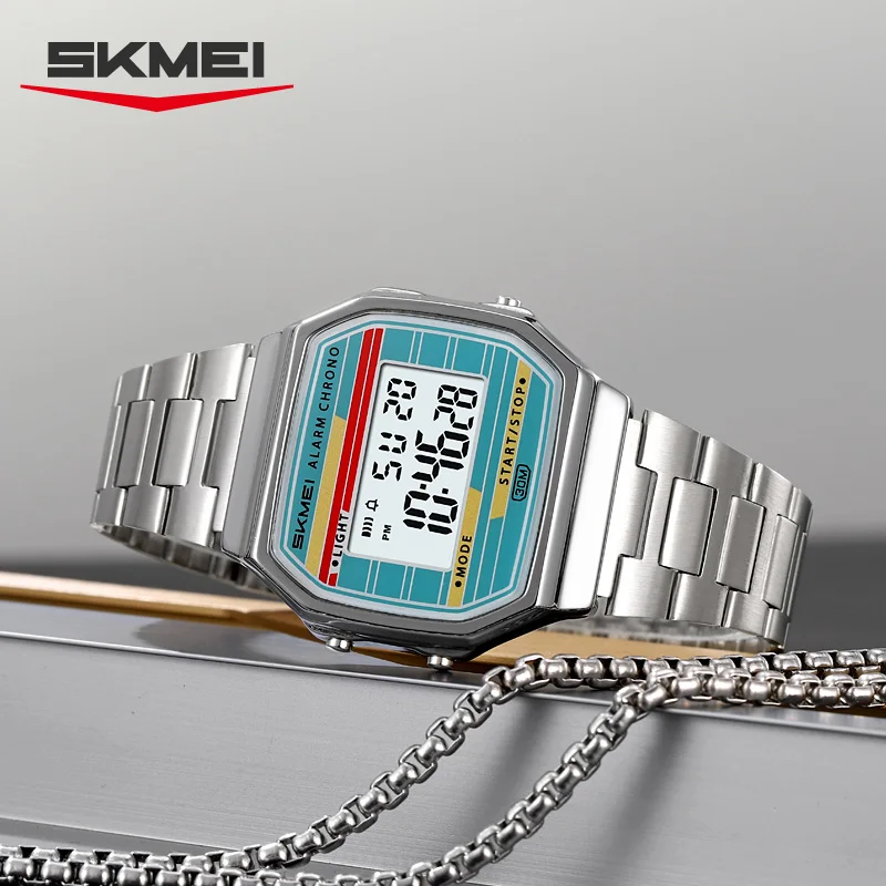 SKMEI 2514 Electronic Digital Stopwatch Alarm Display Week Watches Retro Style Clock Men's Relogio Masculin Reloj Hombre Homme