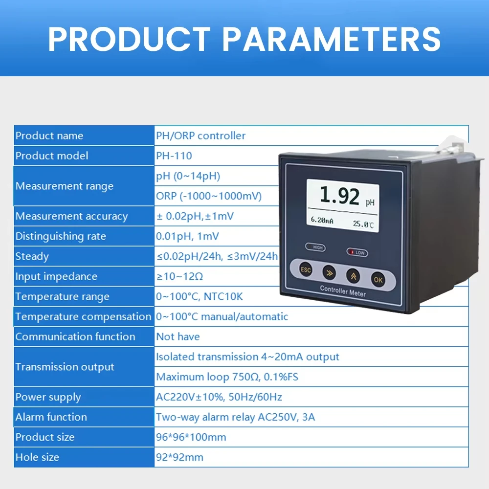 High Precision Industrial pH Sensors Electrodes ORP Acidity Meters pH Probes Transmitters pH Meter Controllers Test Instruments