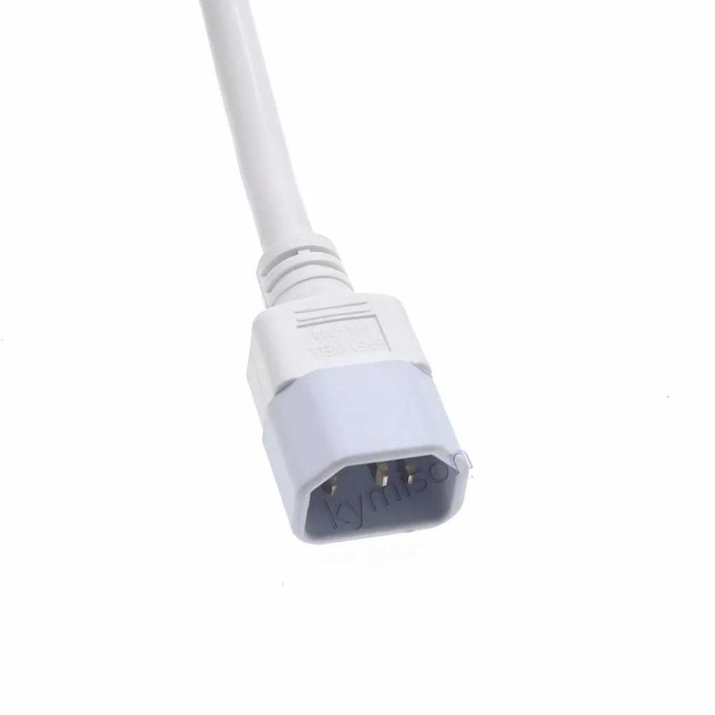 IEC320 C14 To C13 PDU UPS Extension Cable 15A 250V Male To Female 14AWG 3G2.08mm White 0.5m/1m/2m