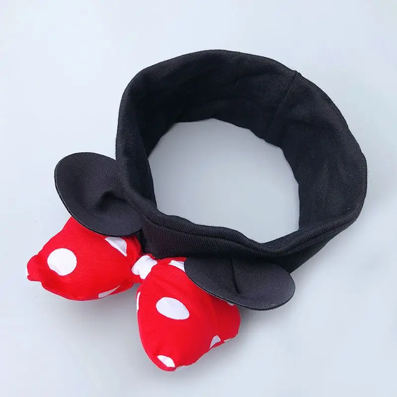 Disney Minnie Mouse Cartoon Creative Hair Accessories Baby Birthday Gift Bow Headband Full Moon Photo Props Headwear Gift Box