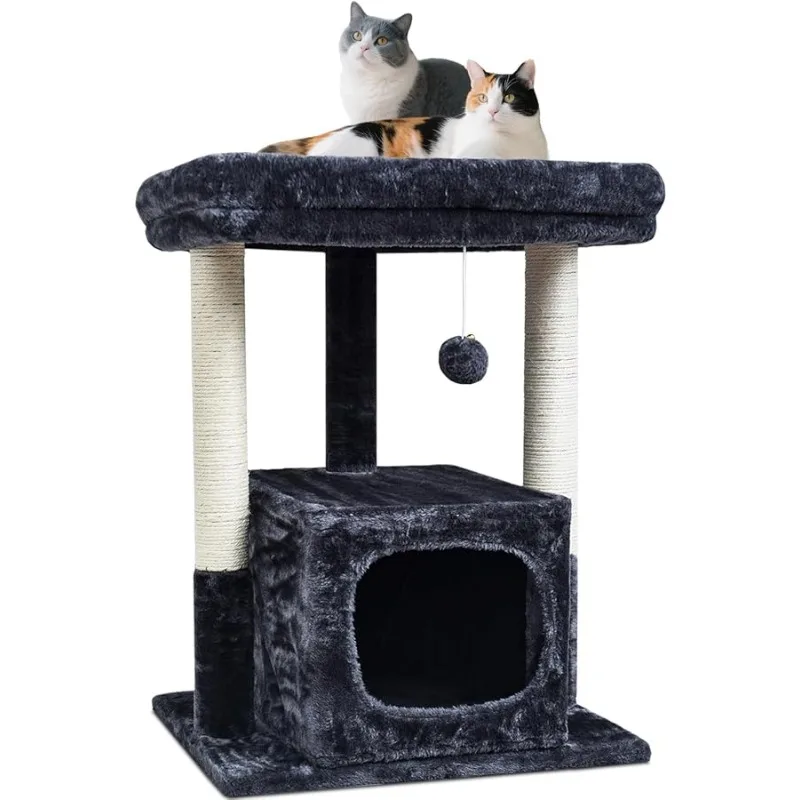 

SYANDLVY Cat Tree for Indoor Cats Large Adult, Modern Activity Tower with Scratching Posts, Condo with Plush Perch, Climbing Sta