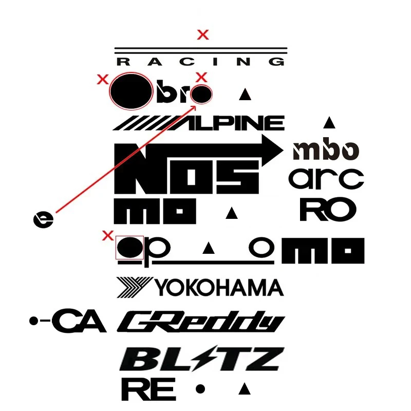 

10Pcs Car Door Decoration Stickers Set Reflective Racing Sponsor Sticker Car Window Bumper Vinyl Decals Automobile Accessories