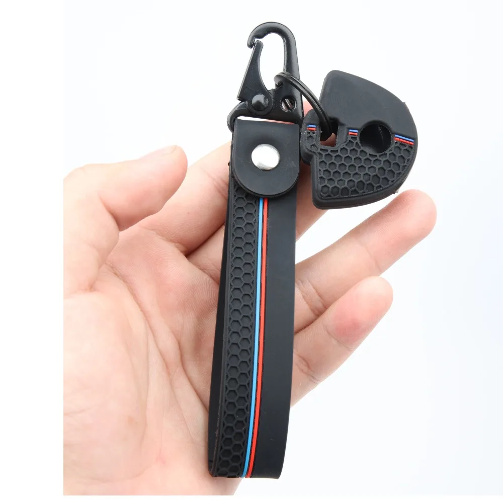Soft Silicone Key Fob Case For BMW F750GS F850GS R1200GS R1250GS S1000XR S1000RR G310R G310GS Motorcycle with swivel clip