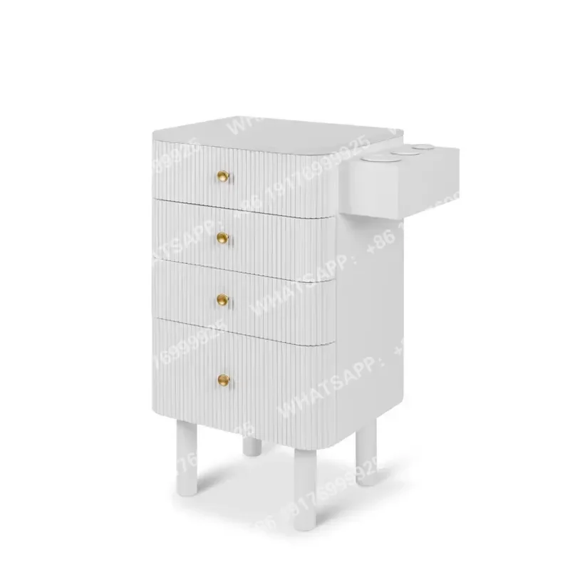 Modern White&gold Tool Trolley Hair Salon Hairdresser Work Cabinet Styling Station Stand