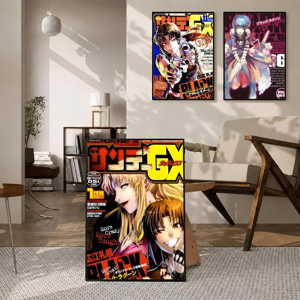 Anime Black Lagoon Poster High-definition  stickers, suitable for bedroom, living room, home decoration