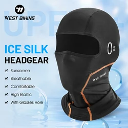 WEST BIKING Sports Cycling Caps Ice Silk Summer Balaclava UV Protection Breathable Hood Bike Hat Cool Mask Bicycle Accessories