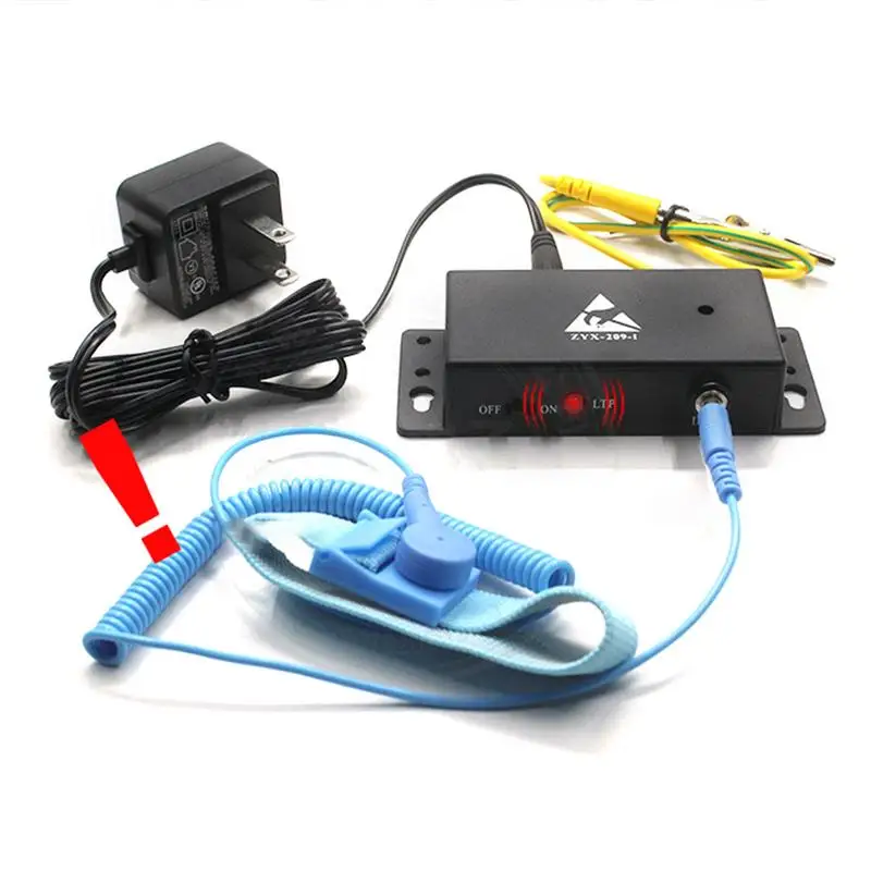 Auto-alarme Anti Estático Esd Wrist Strap Tester Monitor Online Uma Saída Medidor Esd Eletrônico