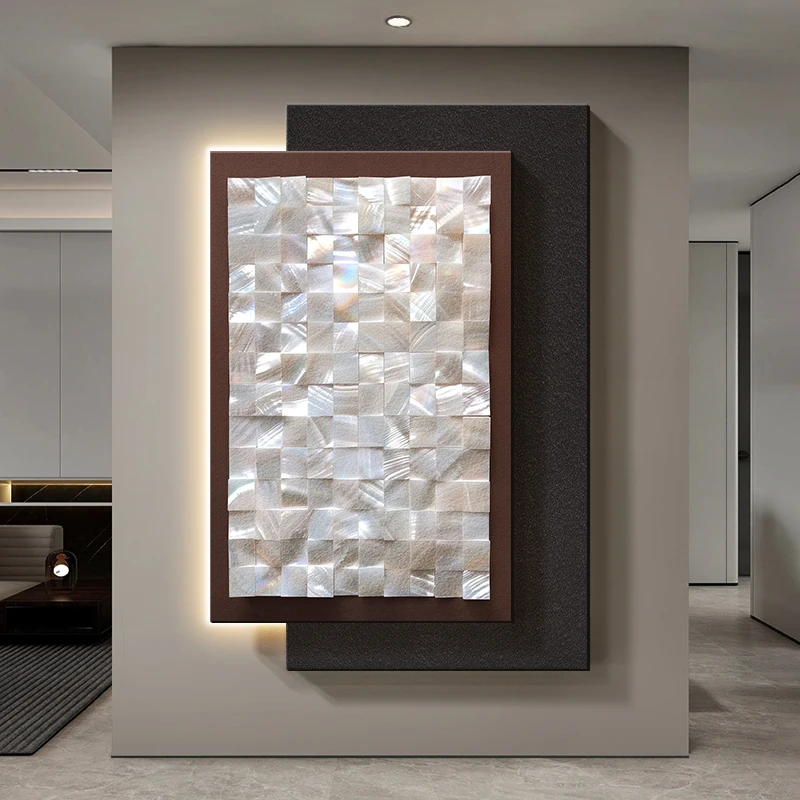 

Black and white minimalist entrance LED wall lamp, high-end and three-dimensional geometric corridor hanging painting, simple an