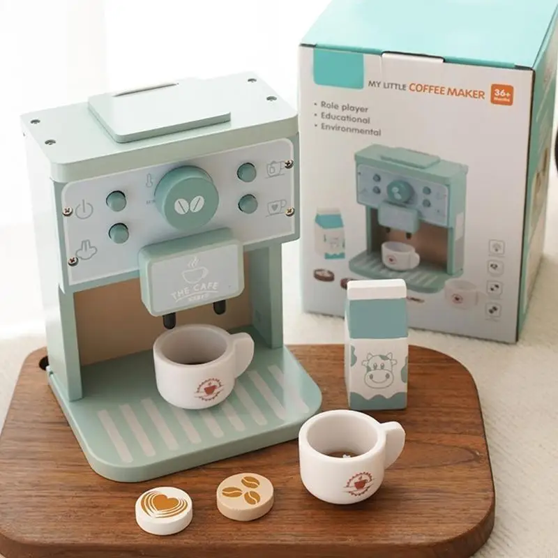 木製ごっこ遊びコーヒーメーカーセット-教育玩具-子供用-クリエイティブな役割遊び