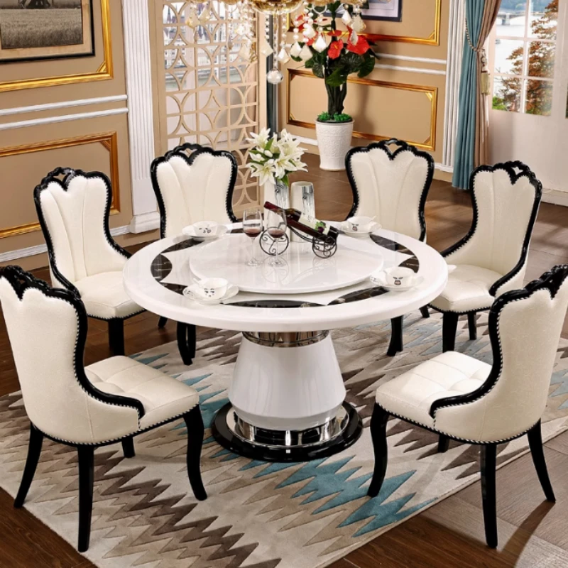 

Modern Living Room Table Luxury Unique Round Kitchen Marble Dining Table Set Mobile Nordic Mesas De Restaurante Furniture