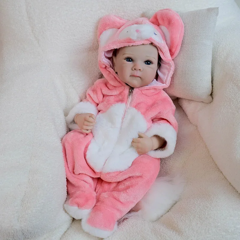 Full Vinyl Body Bettie Lifelike Reborn Baby Doll with Cuddly Baby Multiple Layers Painting 3D Skin Collectible Art Doll