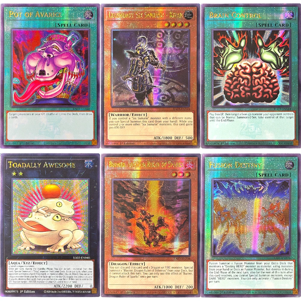 Yu-Gi-Oh TCG Proxy Game Cards-QCScR Rare Collectible Toy Gifts Toadally Awesome Fusion Destiny Brain Control Pot of Avarice card