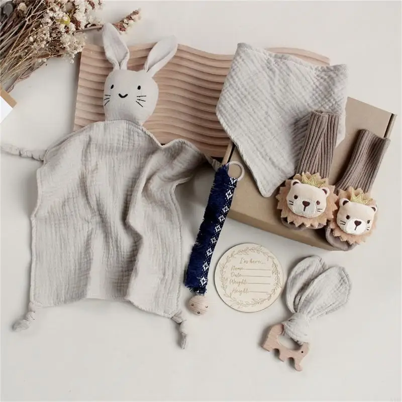 54DF Soothe Handdoek Sokken Speeksel Handdoek Bijtring Hoofdband Set Kerstcadeaus