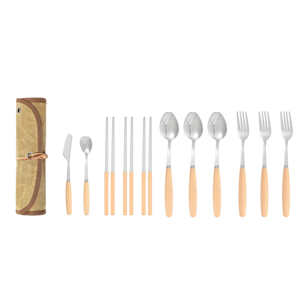 

1 set 1 Set Stainless Steel Camp Utensils Durable Portable Outdoor Utensil Kit For Camping Hiking Picnic Bbq Travel Utensils Set