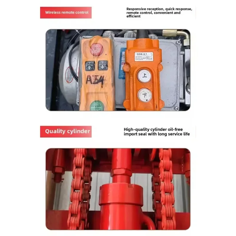 油圧式電動足場リフトプラットフォーム、倉庫工場建設用リモコン式移動折りたたみ貨物エレベーター