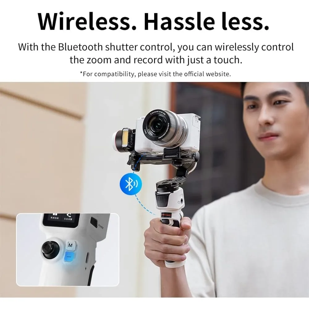 جودة عالية - مثبت Gimbal 3 محاور محمول الكل في تصميم واحد، شحن سريع. قم بتصوير أطول، وضوح مذهل لطلقتك