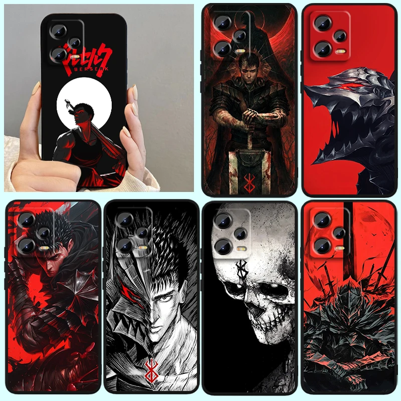 

Anime B-Berserk Passion For Xiaomi Redmi Note 13 12R 12 12S Turbo 11 11T 11S 10 10S Pro Plus 5G Black Funda Phone Case