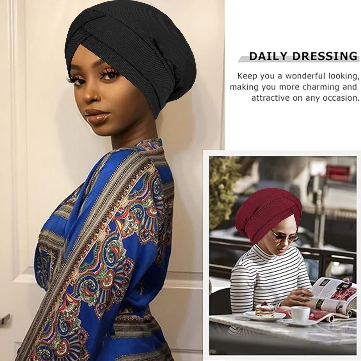 High Quality Modal Hijab Caps 26 Color Muslim Fashion Indian Base Cap Abaya Turbante Feminino Africano Forehead Cross Cap