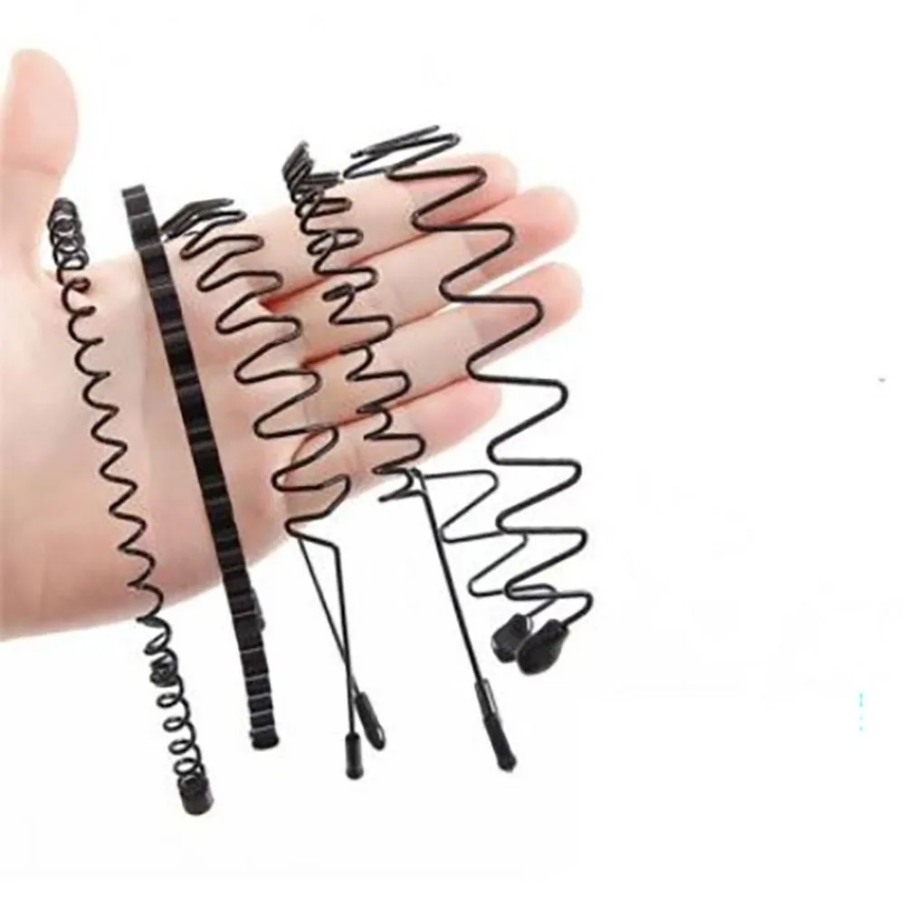 3/5/6/10 PC New Unisex Alice Style Black Head Hoop Sports Metal Hairband Casual Headwear Wavy Headband