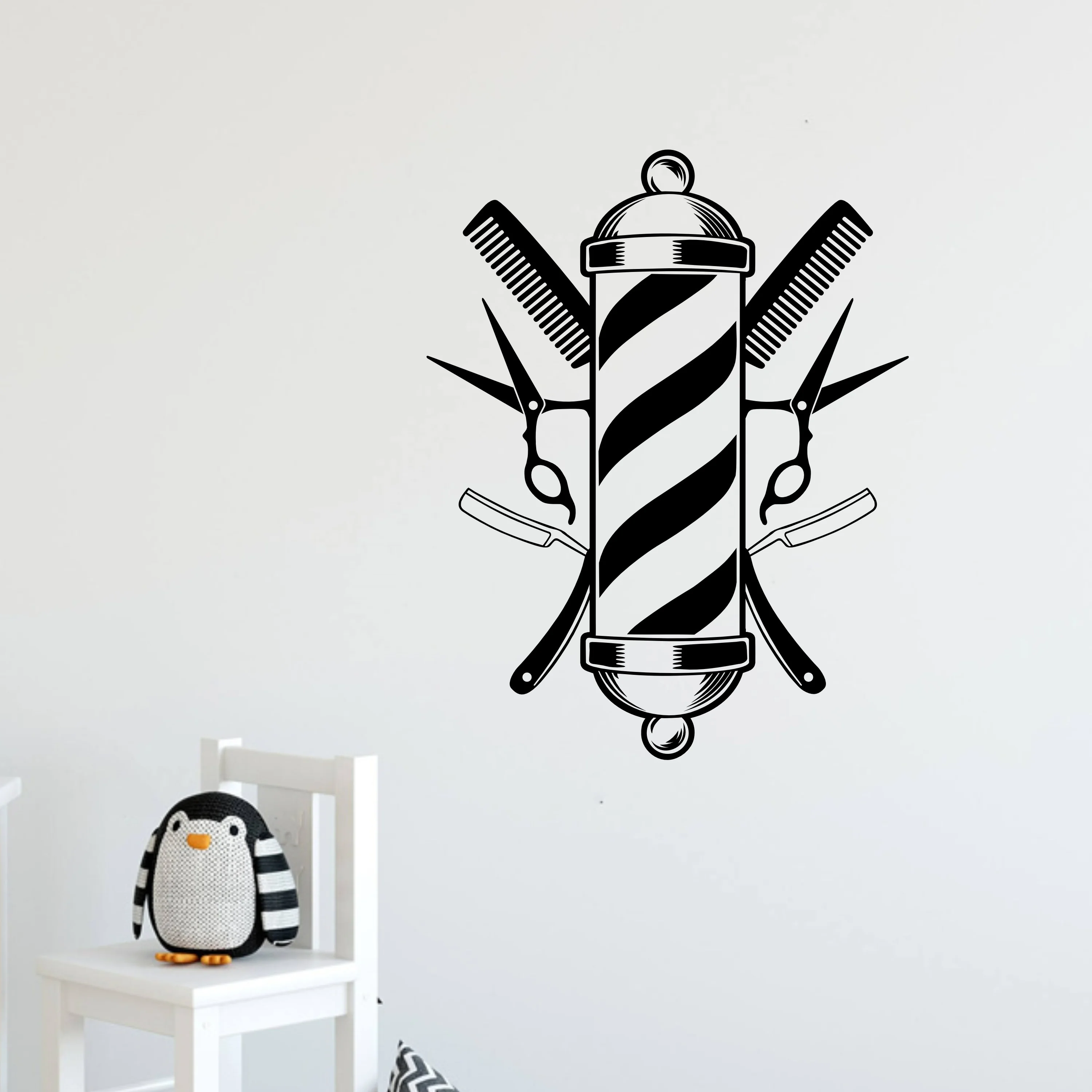 1PC Barber Shop Decal Removable Vinyl Mural Poster Home Decor Pvc Home Decoration Accessories