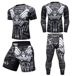 Brand New Men's Tracksuit 3D Prints Tight Skin Compression GYM Man MMA Rashguard Body Building Top Fitness Sports Set Exercise