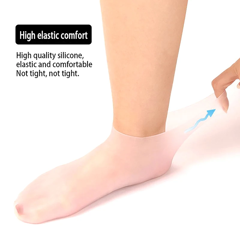 Chaussettes en silicone pour spa, gel hydratant, extensibles, prévention de la sécheresse, fréquence craquelée, suppression de la peau, protecteur, outils de soins des pieds