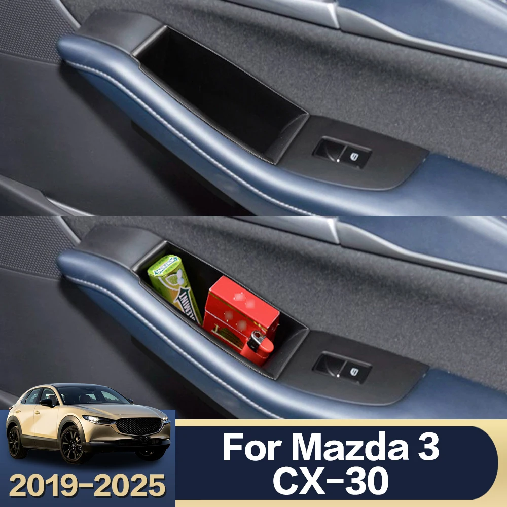 2PCS For Mazda 3 2019 - 2025 CX30 CX 30 CX-30 2020 2021 2022 2023 2024 Car Front Door Storage Box Bag Interior Auto Accessories