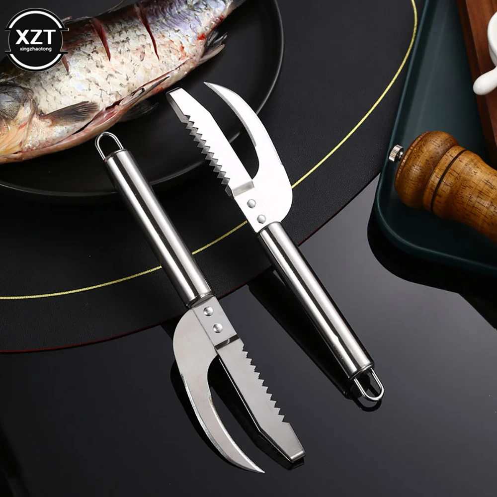 3 In 1 Fish Scale Knife Seafood Fish Filting Cutter Scaler Stainless Steel Knives Cleaning Peeler Kitchen Gadgets Accesories