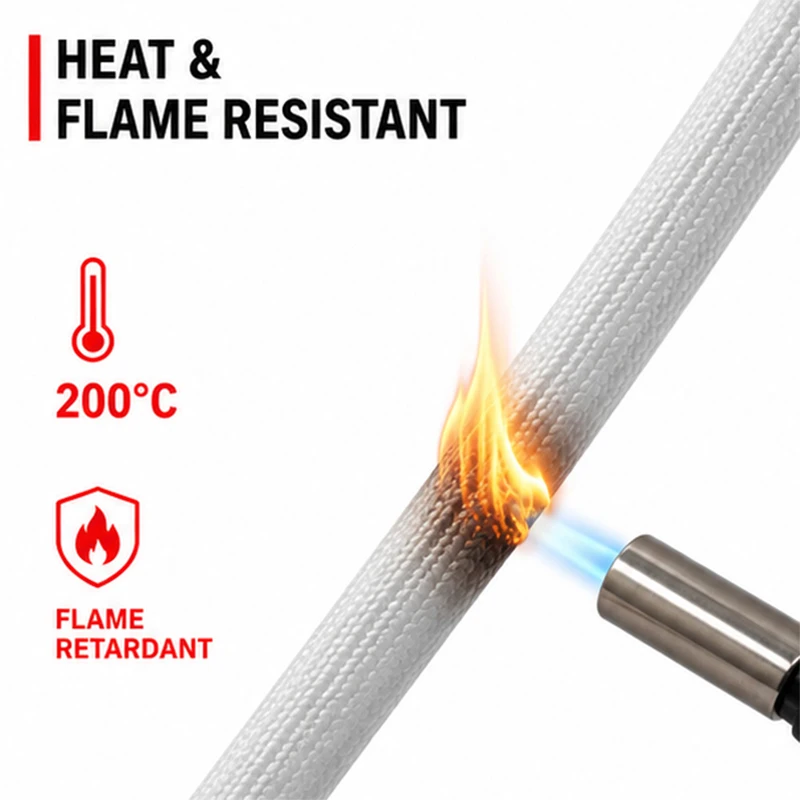 2/5/10/20M Fiberglass Wire Cable Sleeve ID 1~ 20mm Insulation High Temp 200°C Flexible Braided Tubing