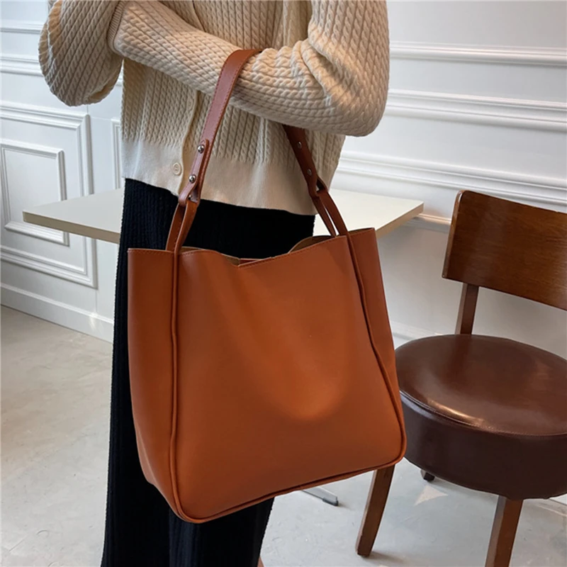 2024 New Women Handbags Simple Fashion Shoulder Bags Shopping and Travel Bags Large Capacity Female\'s Bags Made of PU Leather