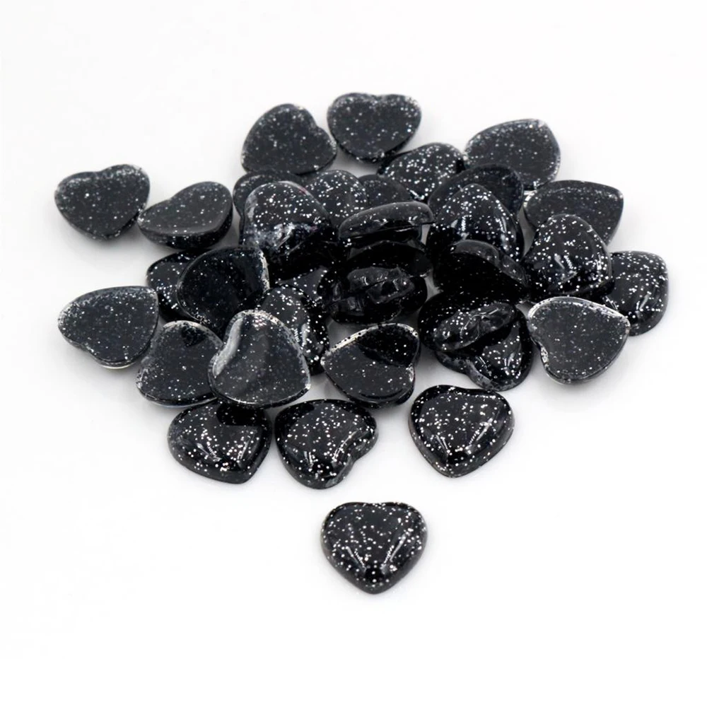 40pcs Heart Style Flat Back Resin Cabochons for DIY Accessories