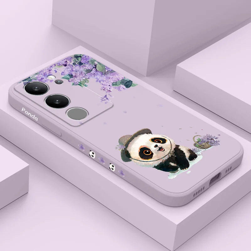 

Cute Flower Panda Phone Case For VIVO V50 V40 V30 V29 V29E V27 V27E V25 V25E V23 V23E V21 V20 Y20 Y12 Y21 Y22 Pro 4G 5G Cover