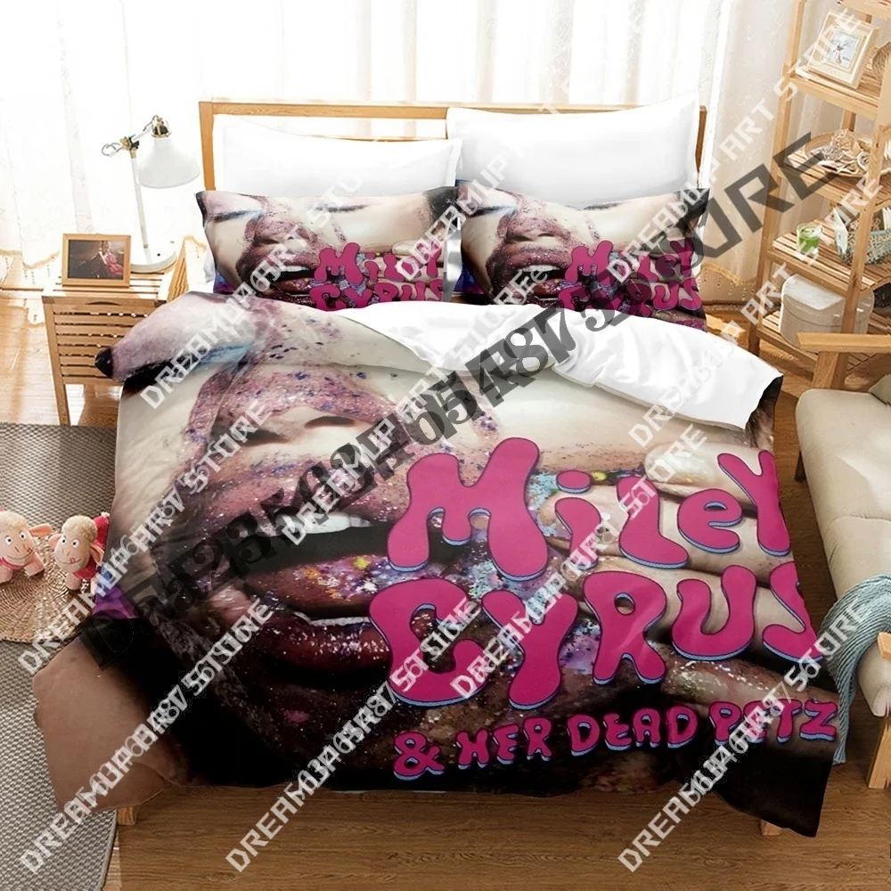 3D Print Something Beautiful M-miley cyrus Bedding Set Twin Queen King Full Size Duvet Cover Pillowcase Bed boys girls Adult