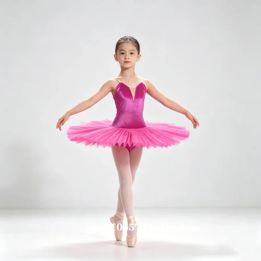 

Kids Dresses for GirlsHot Pink Professional Ballet Tutu with Velvet Top Premium Ballerina Costume for Stage Recital Performance