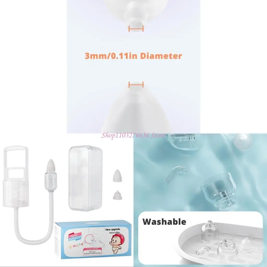 

R6FD Washable Hand Nasal Aspirator Cleaner Kids Nose Cleaning Tool for Infant Baby Nasal Suction Aspirator Nose Cleaner